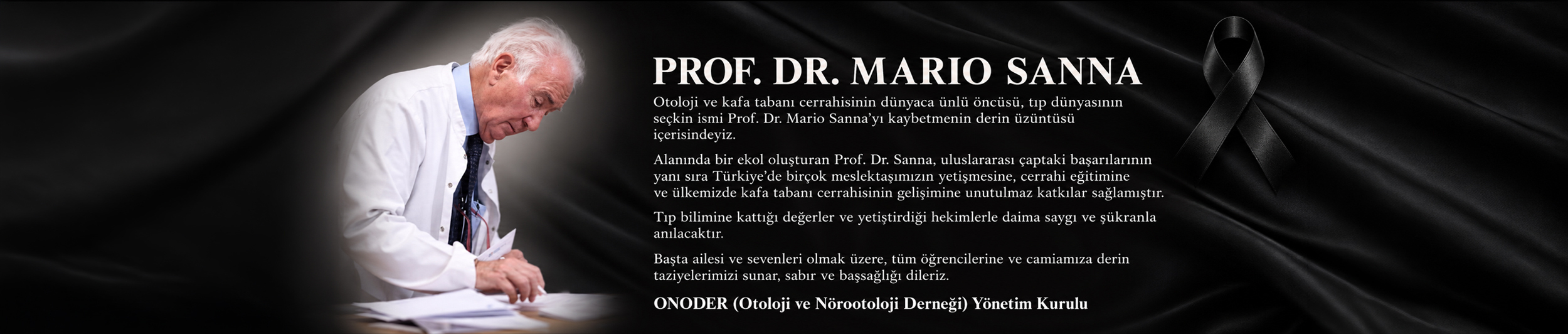 VEFAT VE BAŞSAĞLIĞI: PROF. DR. MARIO SANNA